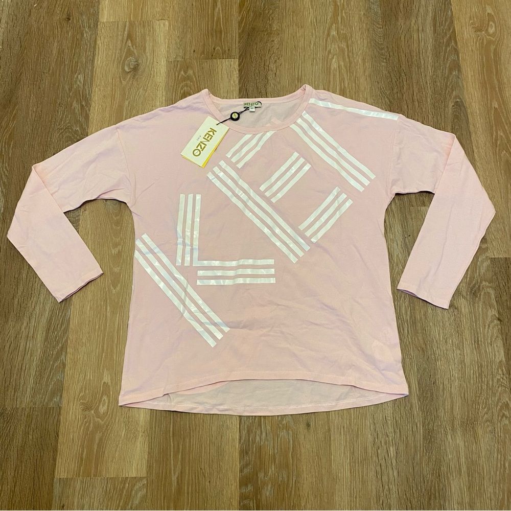 NWT Kenzo Paris Kids Pink Long Sleeve Girls Size 16A Luxury Logo Delai 2